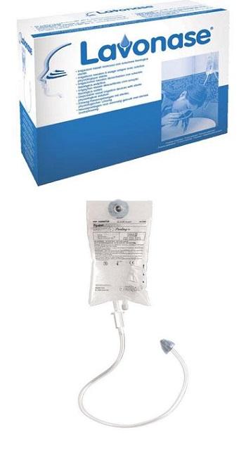 Lavonase 12 Sacche da 250 ml Soluzione Fisiologica + 12 Dispositivi Irrigazione