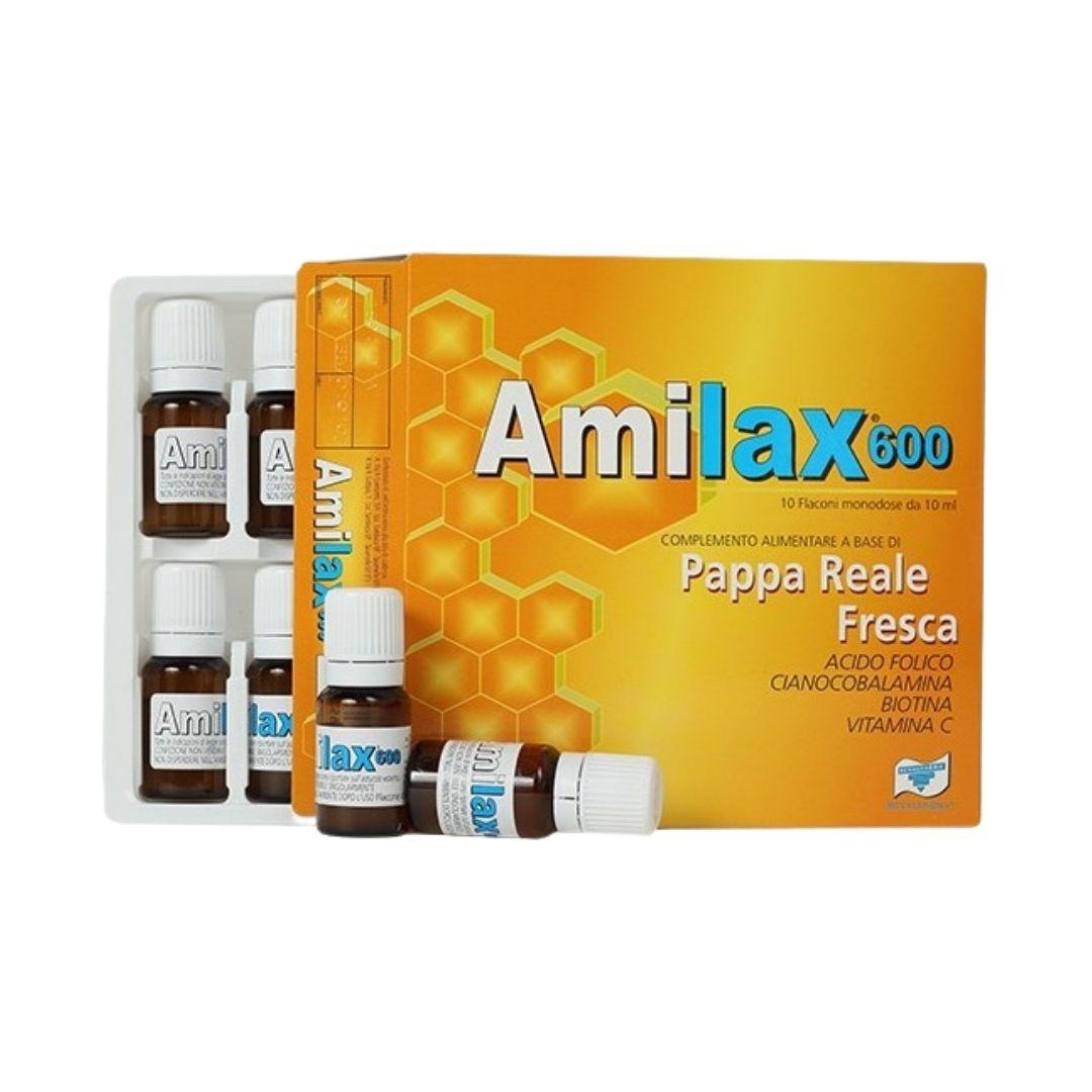 Amilax 600 Integratore con Pappa Reale per l'Affaticamento 10 flaconcini