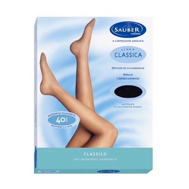 Sauber Linea Dispositivi Medici Classic Collant Liscio 40 Den 8-12mm tg 4 Beige