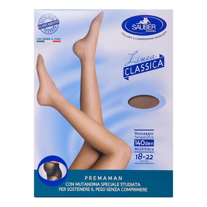 Sauber Linea Disp Med Classic Premaman Collant 140 Den 18-22mm tg 5 Beige