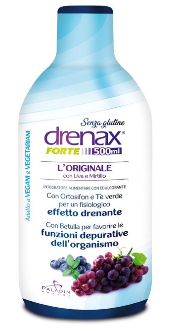 Drenax Forte Uva e Mirtillo Integratore per il Drenaggio dei Liquidi 500 ml