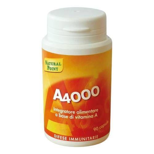 Natural Point Linea Vitamine Minerali A 4000 Integratore Alimentare 90 Capsule