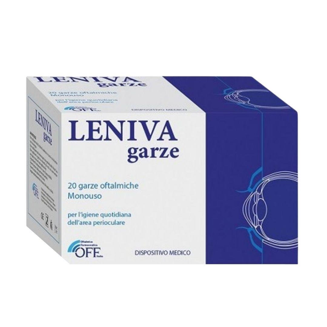 Leniva Garze OFtalmiche Monouso per l'Igiene dell'Area Perioculare 20 pezzi