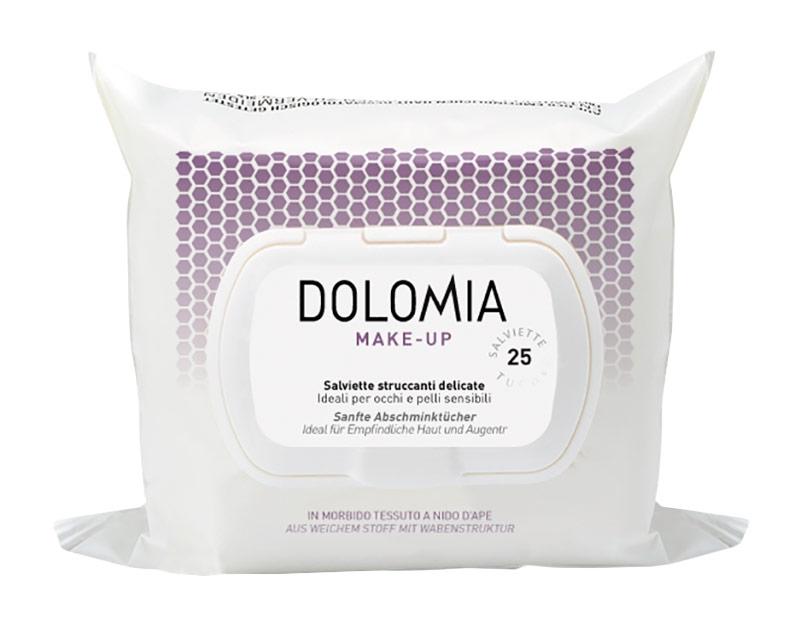 Dolomia Linea Trucco Viso 25 Salviette Struccanti per Occhi e Pelli Sensibili