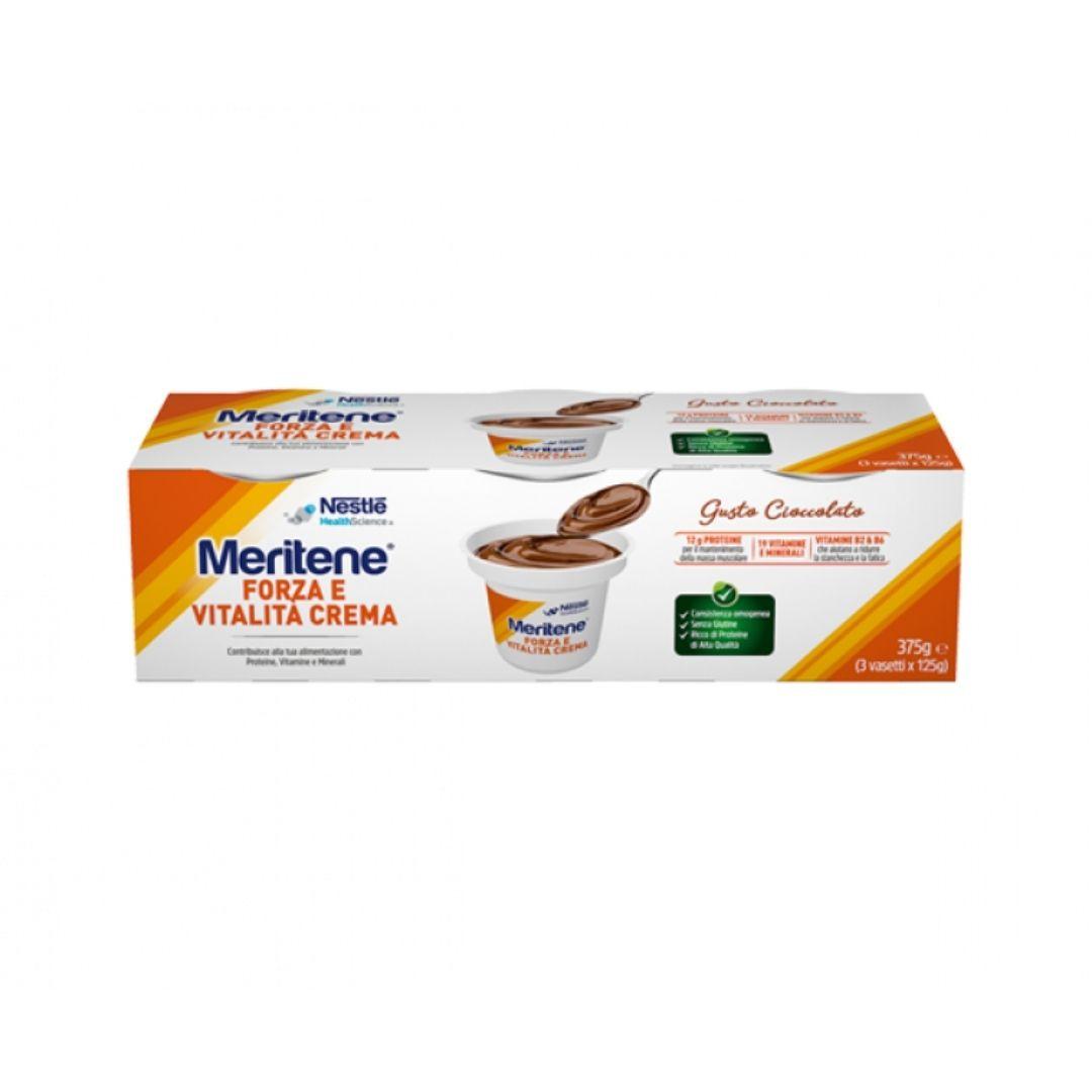 Nestle Meritene Forza e Vitalità Crema Cioccolato 3 Vasetti da 125 g