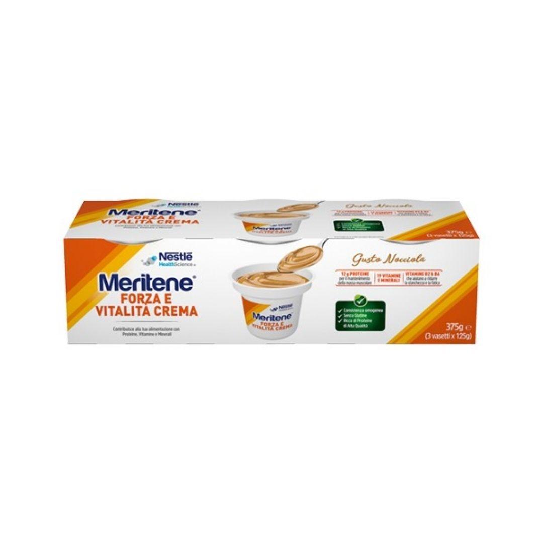 Nestle Meritene Forza e Vitalità Crema Nocciola 3 Vasetti da 125 g