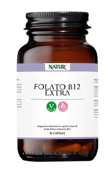 Folato B12 Extra Integratore di Folato e Vitamina B12 30 Capsule