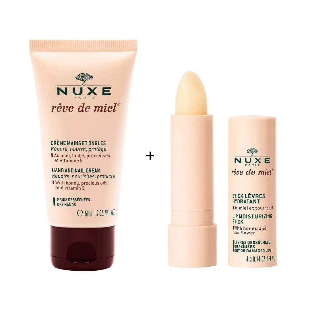 Nuxe Reve de Miel Crema Mani Unghie 50 ml + Stick Labbra Idratante 4,7 ml