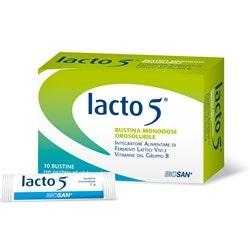 Lacto 5 Integratore Fermenti Lattici 10 Bustine Orosolubili