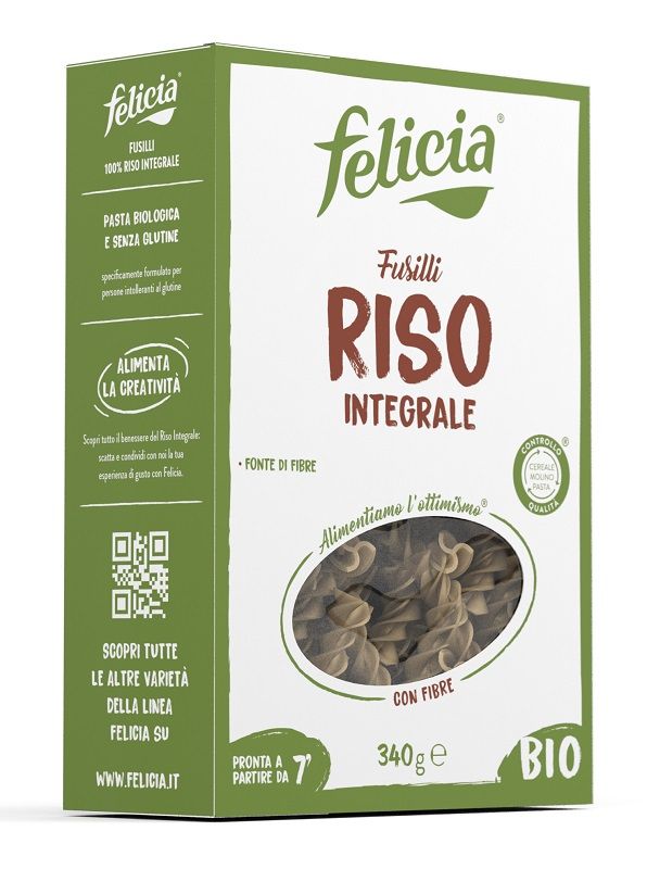 Felicia Bio Riso Integrale Fusilli Pasta Biologica e Senza Glutine 340 G