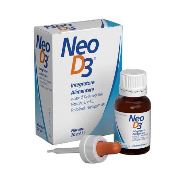 NeoD3 Gocce Integratore Per Favorire l'Assorbimento di Calcio e Fosforo 20 ml