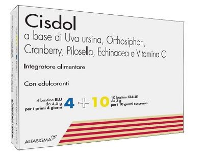 Alfasigma Cisdol 4 Bustine Blu Da 4,5 G + 10 Bustine Gialle Da 3 G