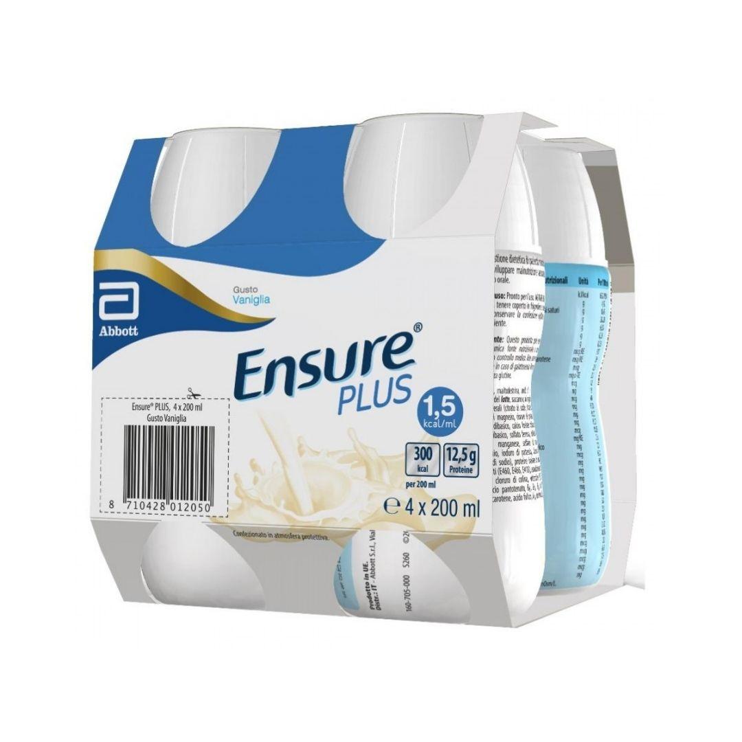 Ensure Plus Supplemento Nutrizionale Ipercalorico Gusto Vaniglia 4 x 200 ml