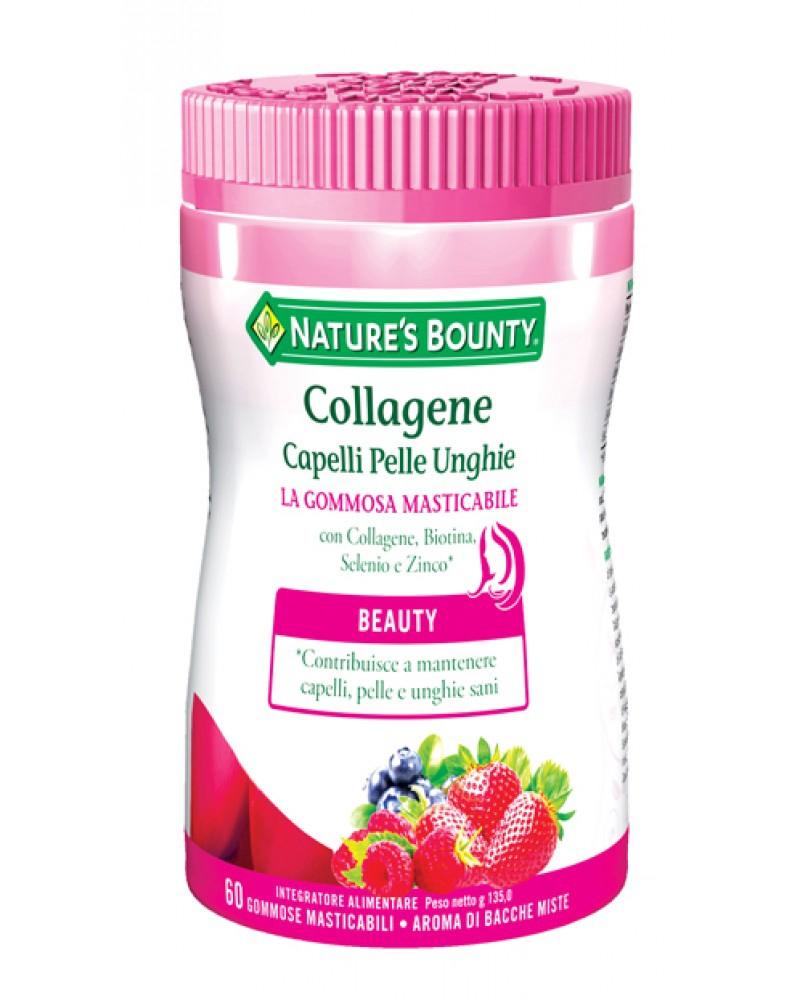 Nature's Bounty Collagene Integratore Capelli Pelle Unghie 60 Gommose Masticabili