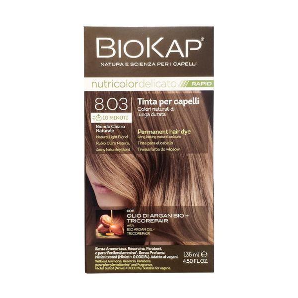 Biokap Nutricolor Delicato Rapid Tinta Capelli Colore 8.03Biondo Chiaro Naturale