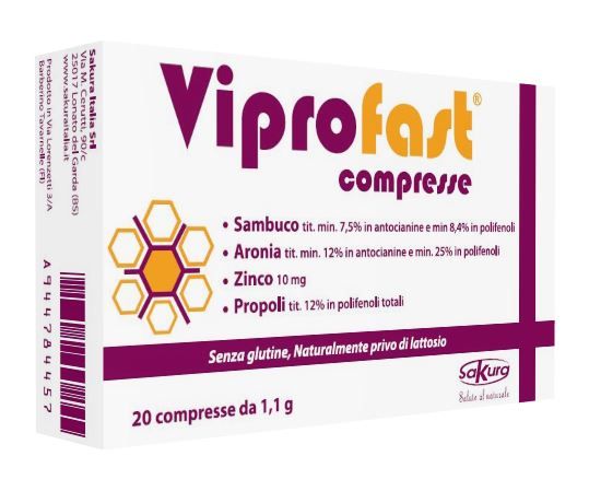 Viprofast Integratore per Vie Respiratorie e Difese Immunitarie 20 Compresse