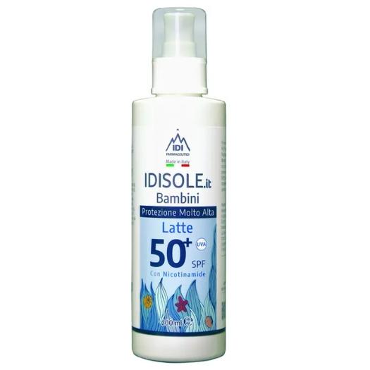 Idisole-IT Bambini Protezione Solare Molto Alta SPF 50+ Latte Corpo 200ml