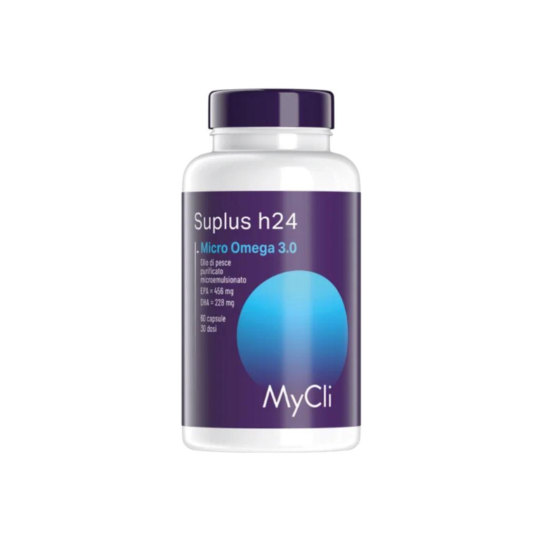 Mycli Suplus H24 Omega 3 Integratore per il Sistema Cardiaco Cerebrale 60Capsule
