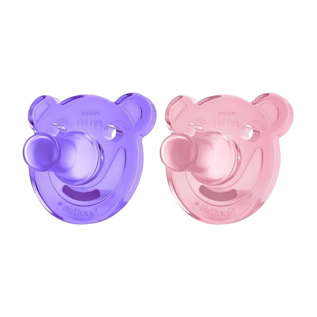 Avent 2 Succhietti Gommosi in Silicone Rosa Viola 0-3m