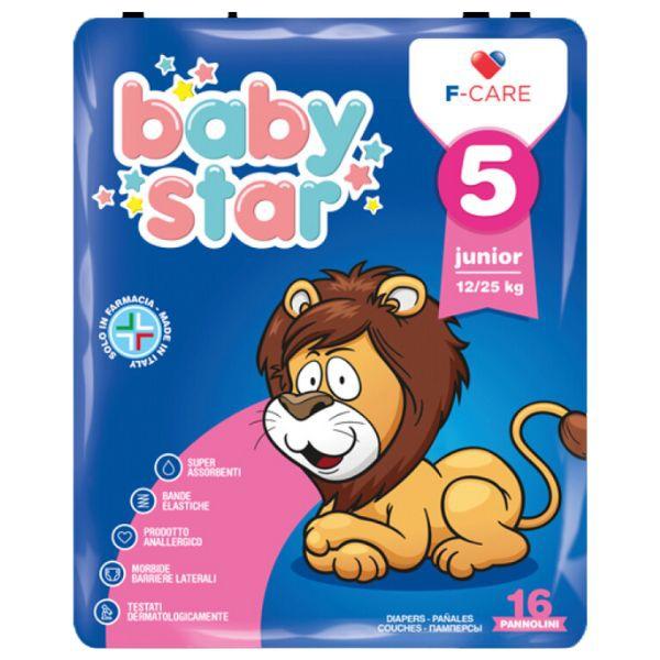 Babystar Pannolini Classic Junior 12/25 Kg Taglia 5 16 Pezzi