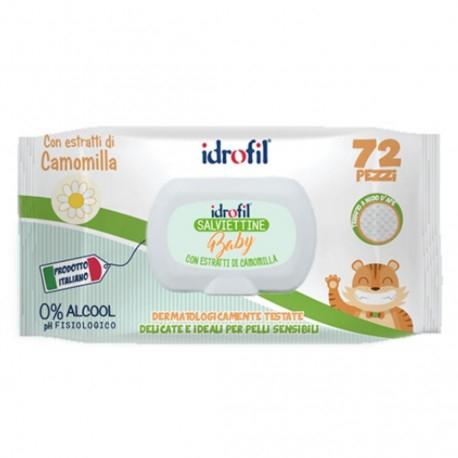 Idrofil Salviettine Baby con Estratti di Camomilla 72 Pezzi