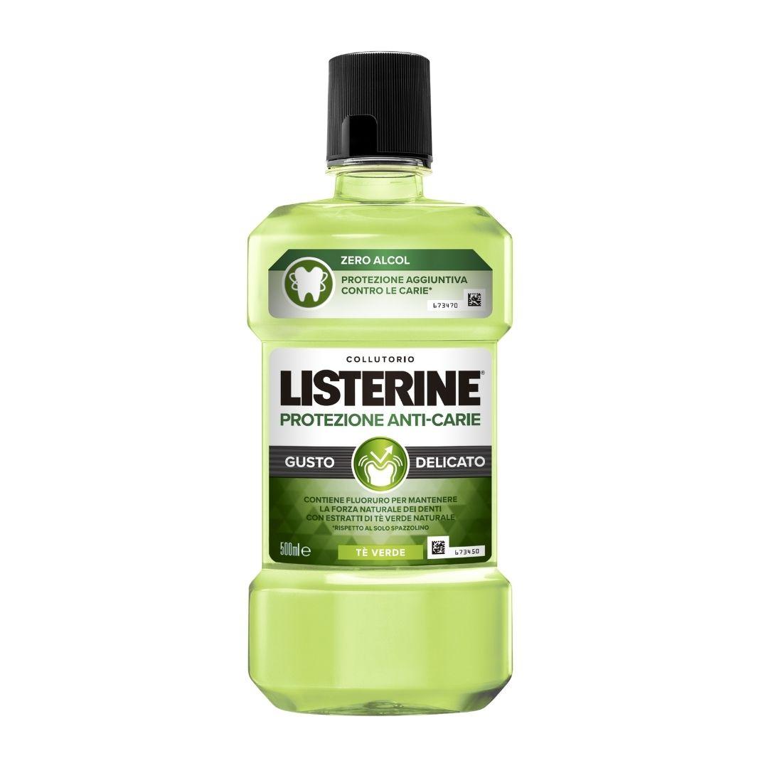 Listerine Protezione Anti Carie Collutorio Gusto Delicato Tè Verde 500 ml