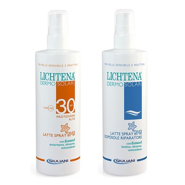 Lichtena Dermosolari SPF30 Spray Bimbi + Doposole Pelli Sensibili