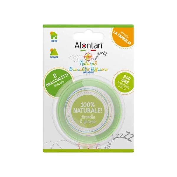 Alontan Natural Braccialetto Diffusore Anti-Zanzare Citronella E Geranio