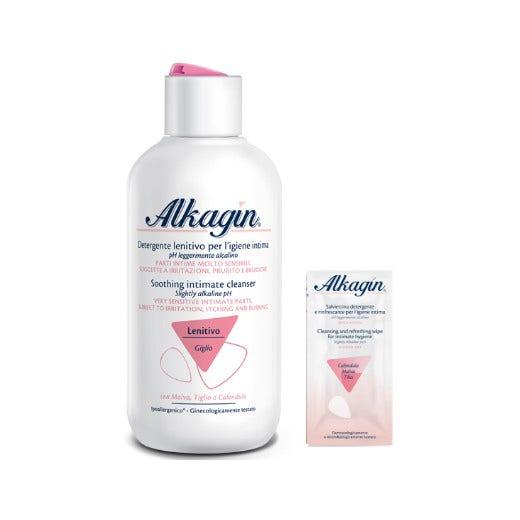 Alkagin Detergente PH 7 Lenitivo 250ml + Salviette 5 Pezzi