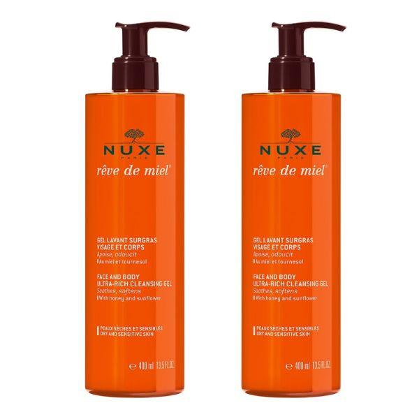 Nuxe Reve de Miel Gel Nettoyant Gel Lavante Viso e Corpo 2 x 400 ml