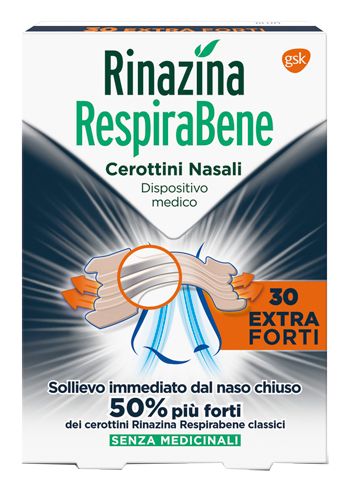 Rinazina Respirabene Cerottini Nasali Extra Forti 30 Pezzi