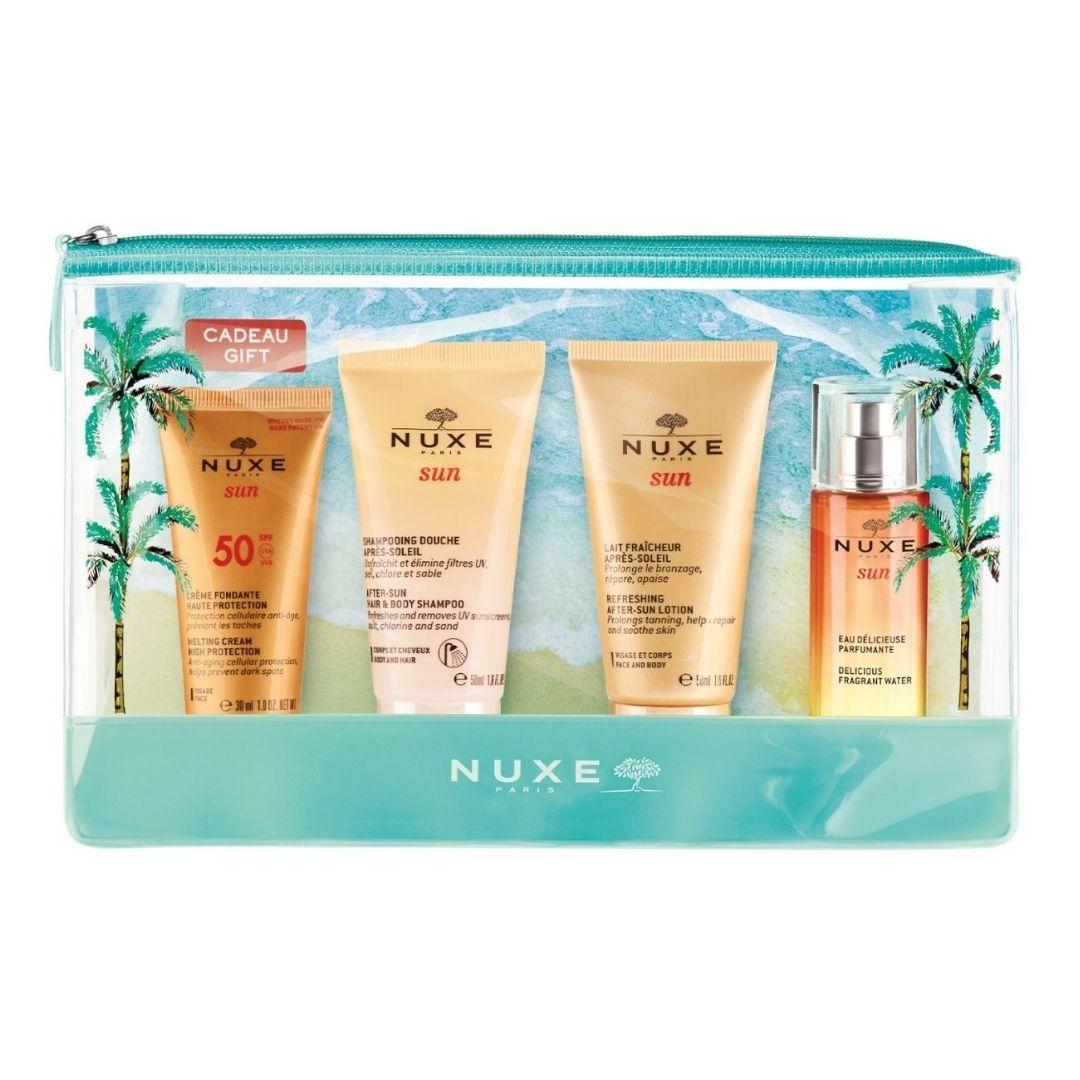 Nuxe Sun Trousse Decouverte Crema + Latte Doposole + Shampoo + Acqua Profumata