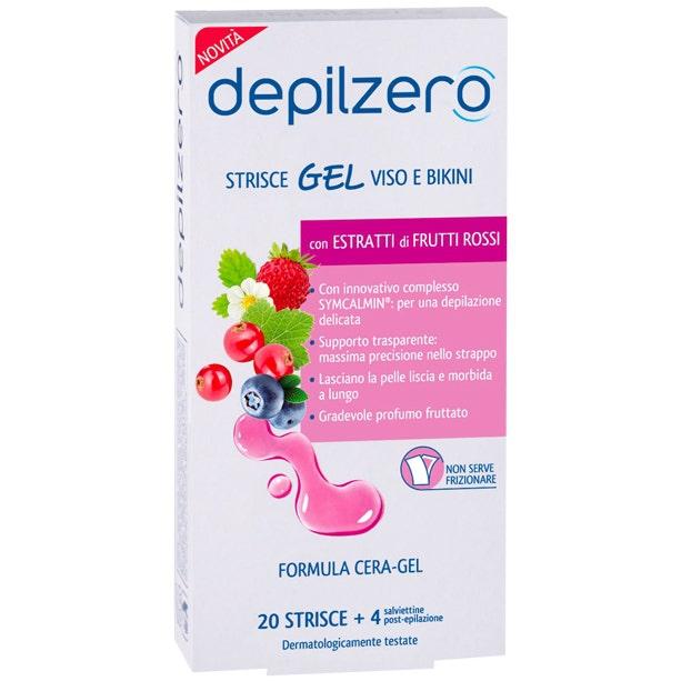 Depilzero Strisce Depilatorie Gel Viso/Bikini 24 Pezzi
