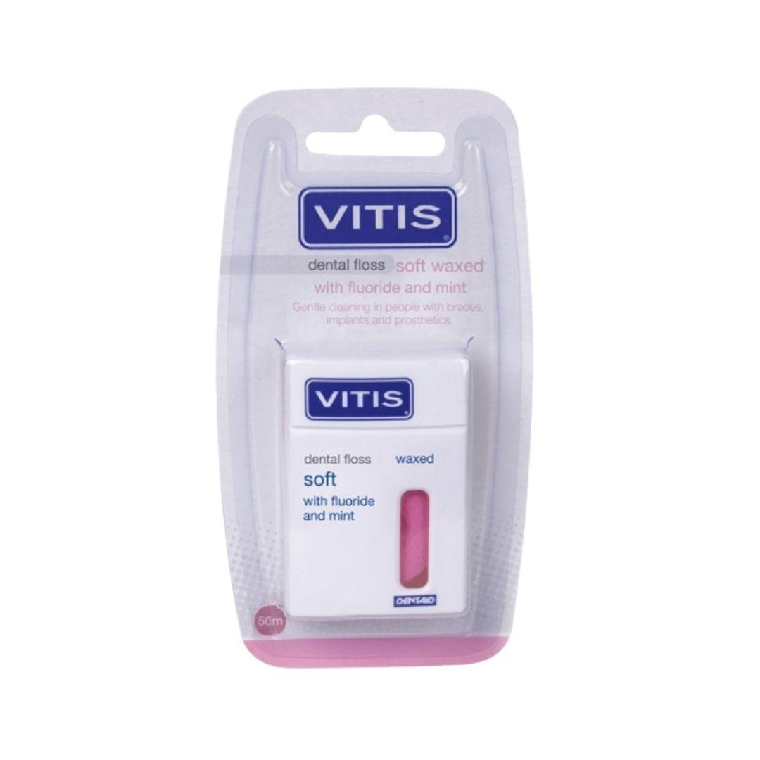 Vitis Dental Floss Soft Fluor Con Cera Fluoro E Menta Previene La Placca
