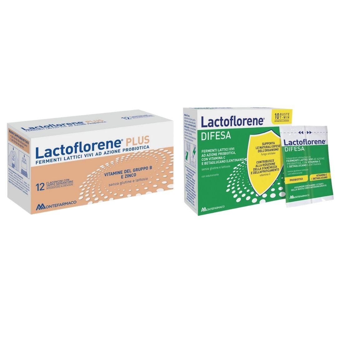 Lactoflorene Plus 12 Flaconcini Fermenti Lattici + Lactoflorene Difesa 10Bustine