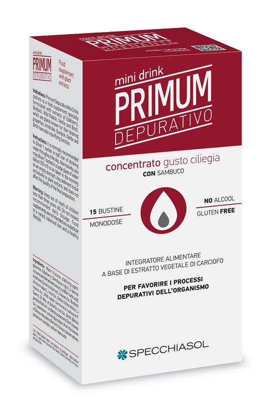 Specchiasol Primum Integratore Depurativo Ciliegia e Sambuco 15 bustine
