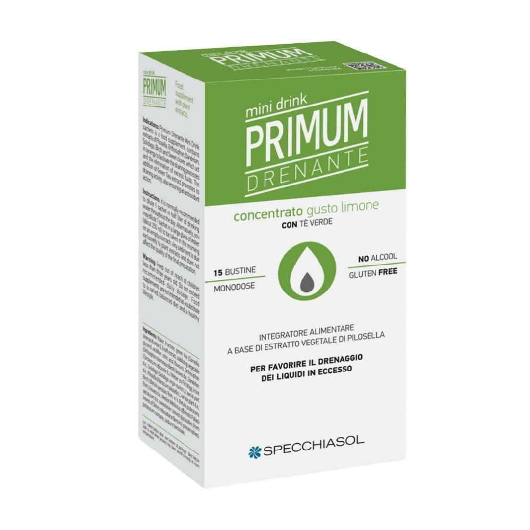 Specchiasol Primum Drenante Minidrink Limone 15 Stick Da 10 ml
