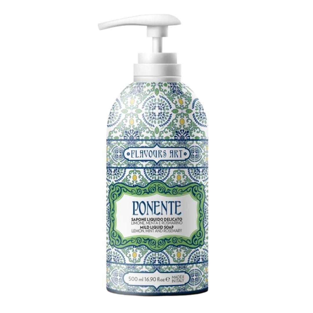 Flavours Art Ponente Sapone Liquido Delicato per Viso Corpo e Mani 500 ml