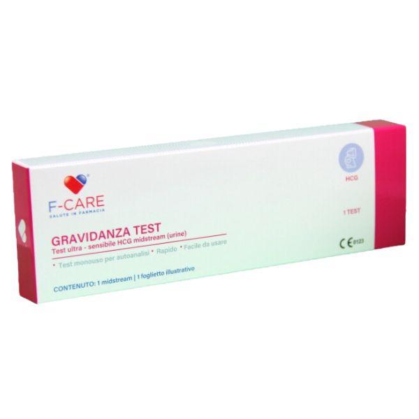 F-care Test Di Gravidanza Rapido Monouso Ultra-Sensibile HCG Midstream 1 Pezzo