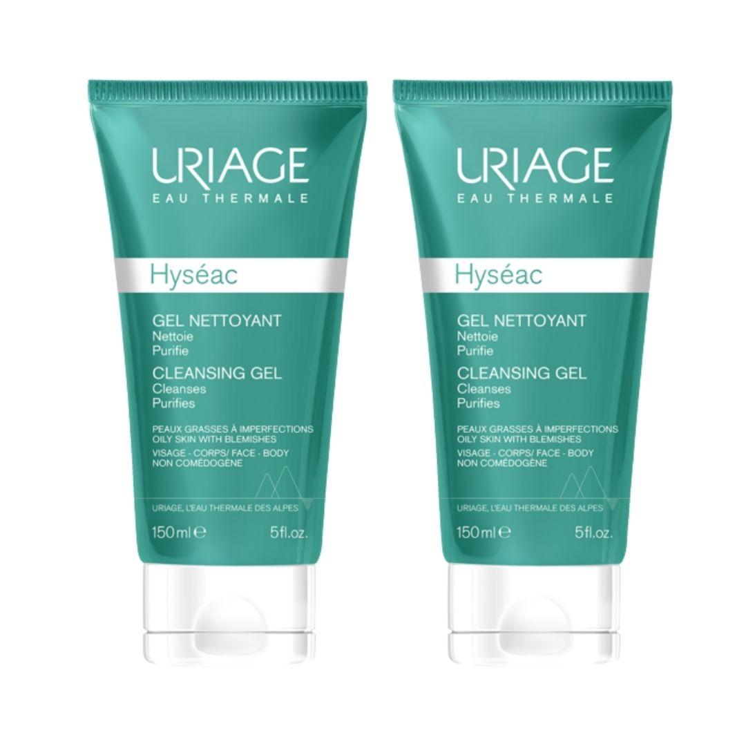 Uriage Hyseac Gel Detergente Purificante Viso e Corpo per Pelle Mista 2x150 ml