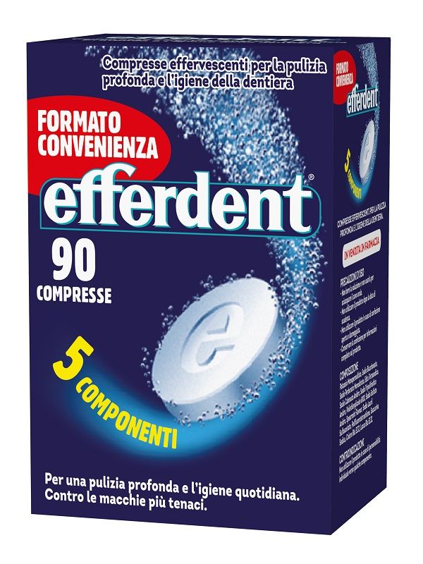 Efferdent Per La Puzia E L' Igiene Della Dentiera 90 compresse effervescenti