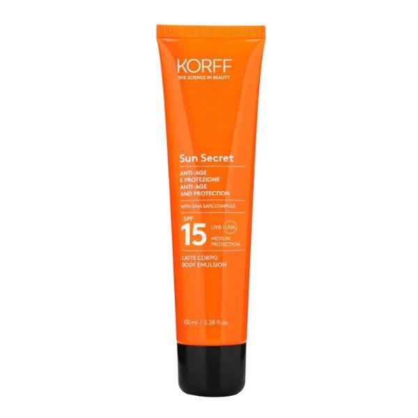 Korff Sun Latte Solare SPF15 ad Azione Anti-Age 100 ml