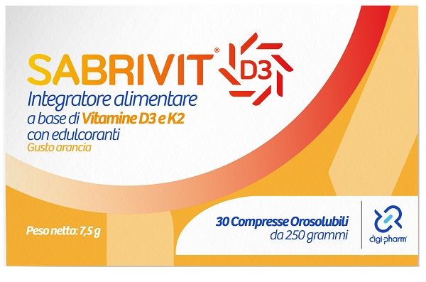 Sabrivit D3 Integratore di Vitamina D3 Orosolubile 30 compresse