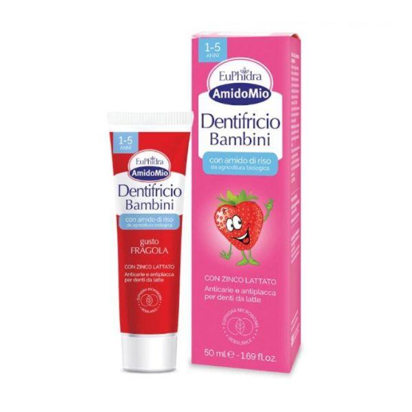 Euphidra Amidomio Dentifricio Anticarie e Antiplacca 1-5 Anni Gusto Fragola 50ml