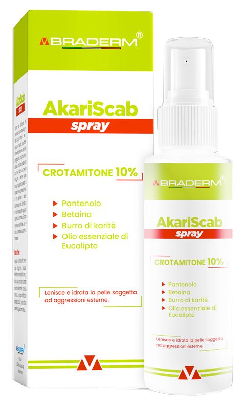Akariscab Spray per Trattamento della Scabbia 100 ml Braderm