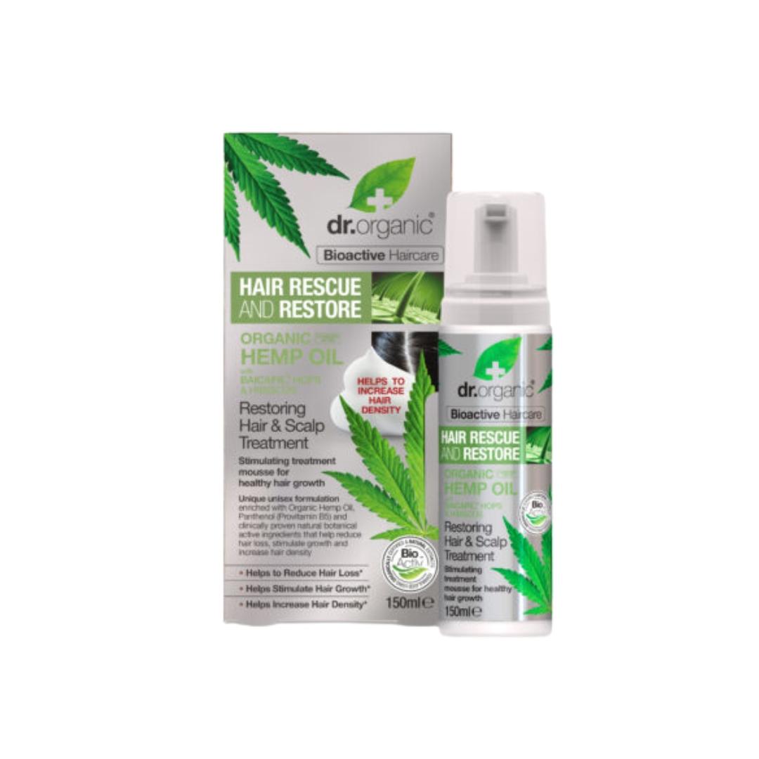 Dr Organic Mousse Ristrutturante Capelli e Cuoio Capelluto Olio di Canapa 150 ml
