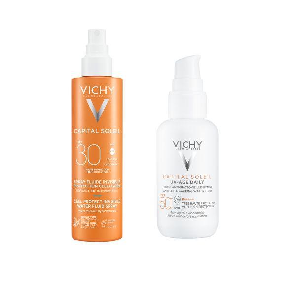 Vichy Cell Protect Spray Solare SPF30 + UV AGE Daily Protezione Solare SPF50