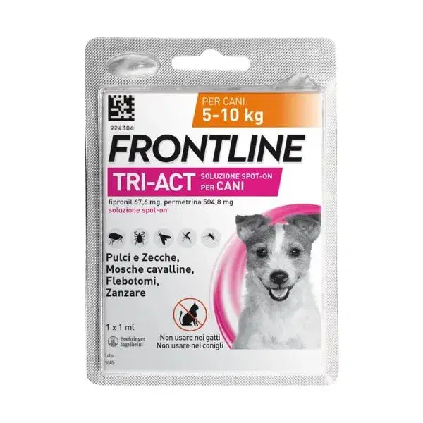 Frontline Tri-Act Protezione Cani, 1 Pipetta per 5-10kg