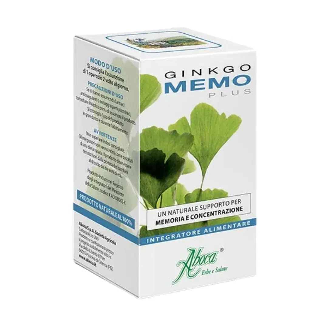 Aboca GinkgoMemo Plus Integratore per Memoria e Concentrazione 50 Opercoli