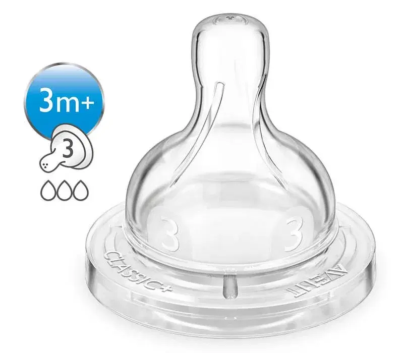 Avent Linea Allattamento Neonato 2 Tettarelle Classic+ Flusso Medio 3 Fori 3m+